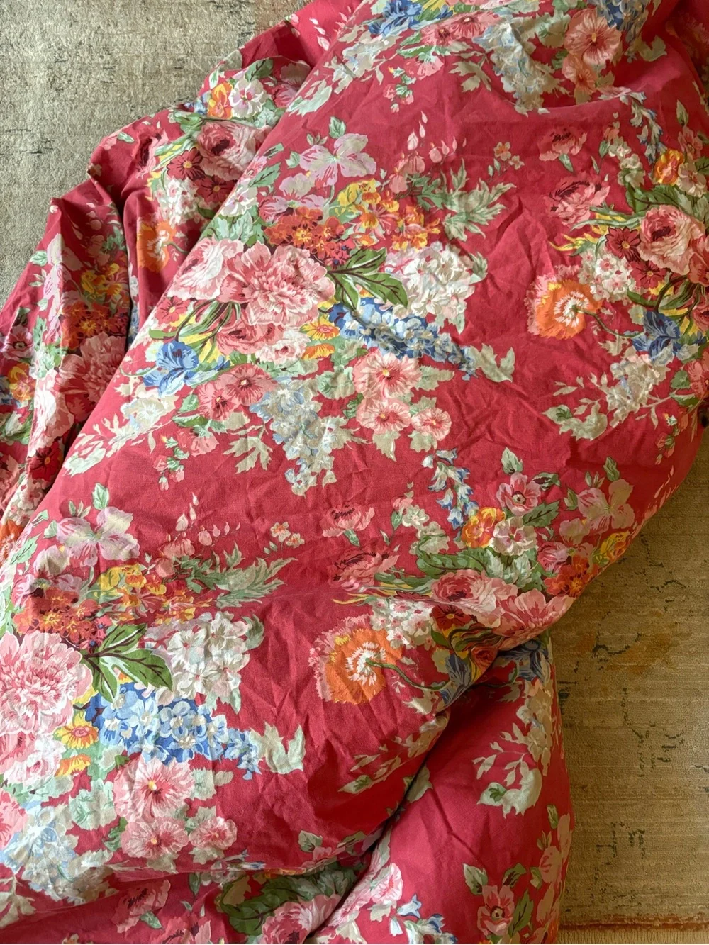 Vintage Ralph Lauren Beach House Floral Queen Fitted Sheet 100% Cotton